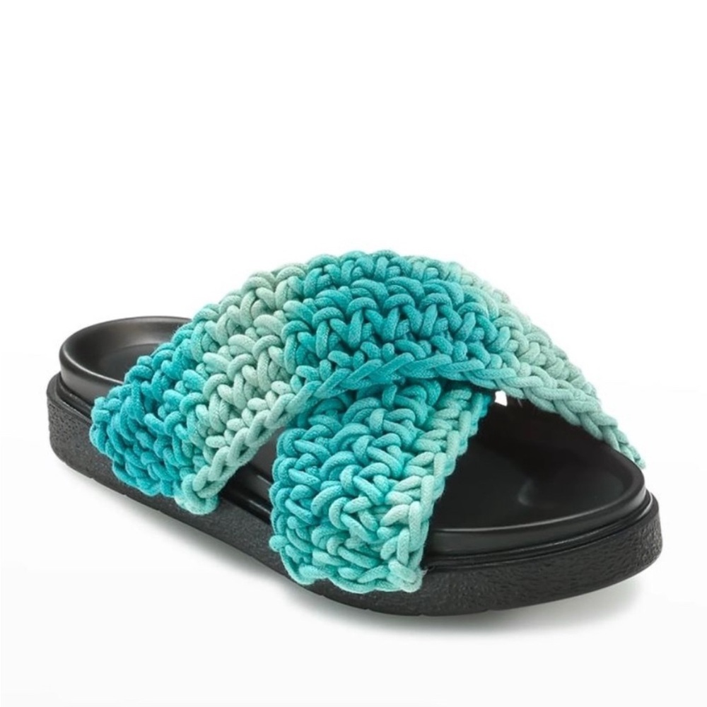 NWOB Inuikii “Woven Batic” Blue Platform Sandal Size 39 - Picture 4 of 6